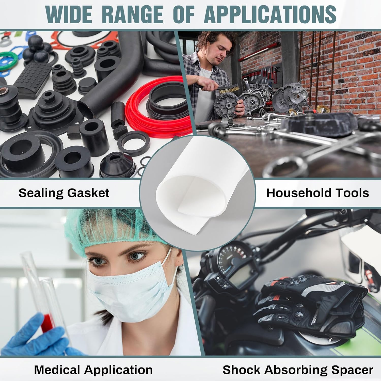 Silicone Rubber Sheet 12 x 12 Inch, 1/8 Inch White Rubber Pad, Heavy Duty Heat Resistant Rubber Gasket Material  - Paidu Suppliers